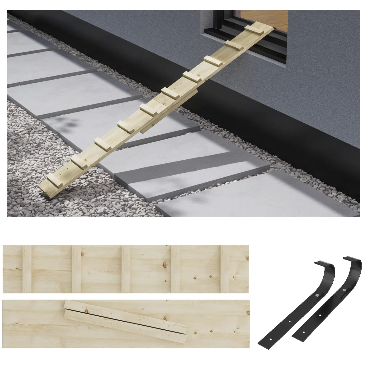 Scala per gatti, scaletta per gatti, per balcone, scale, 2,4 m, con ganci in metallo