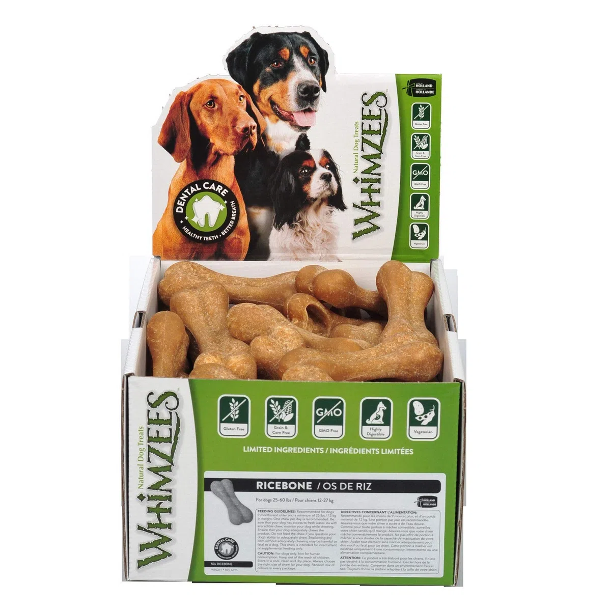 Whimzees Natural Dental Dog tratta l'osso di riso, 1 x 50