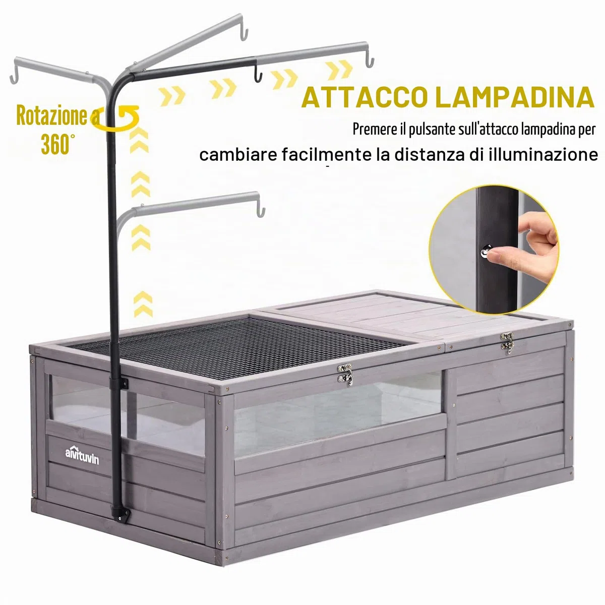 Aivituvin Recinzioni in legno tartaruga, gabbia per rettili all'aperto dell'habitat della tartaruga Versione aggiornata