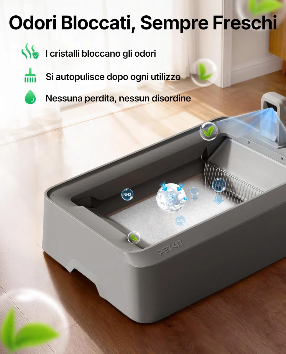 PETKIT Lettiera per Gatti Crystal, Lettiera per Gatti non Agglomerante, Compatibile con PUROBOT CRYSTAL DUO, Eliminazione Multi-odore, Antipolvere, Leggera e Pronta, Ricambio Diretto, 4 Sacchi