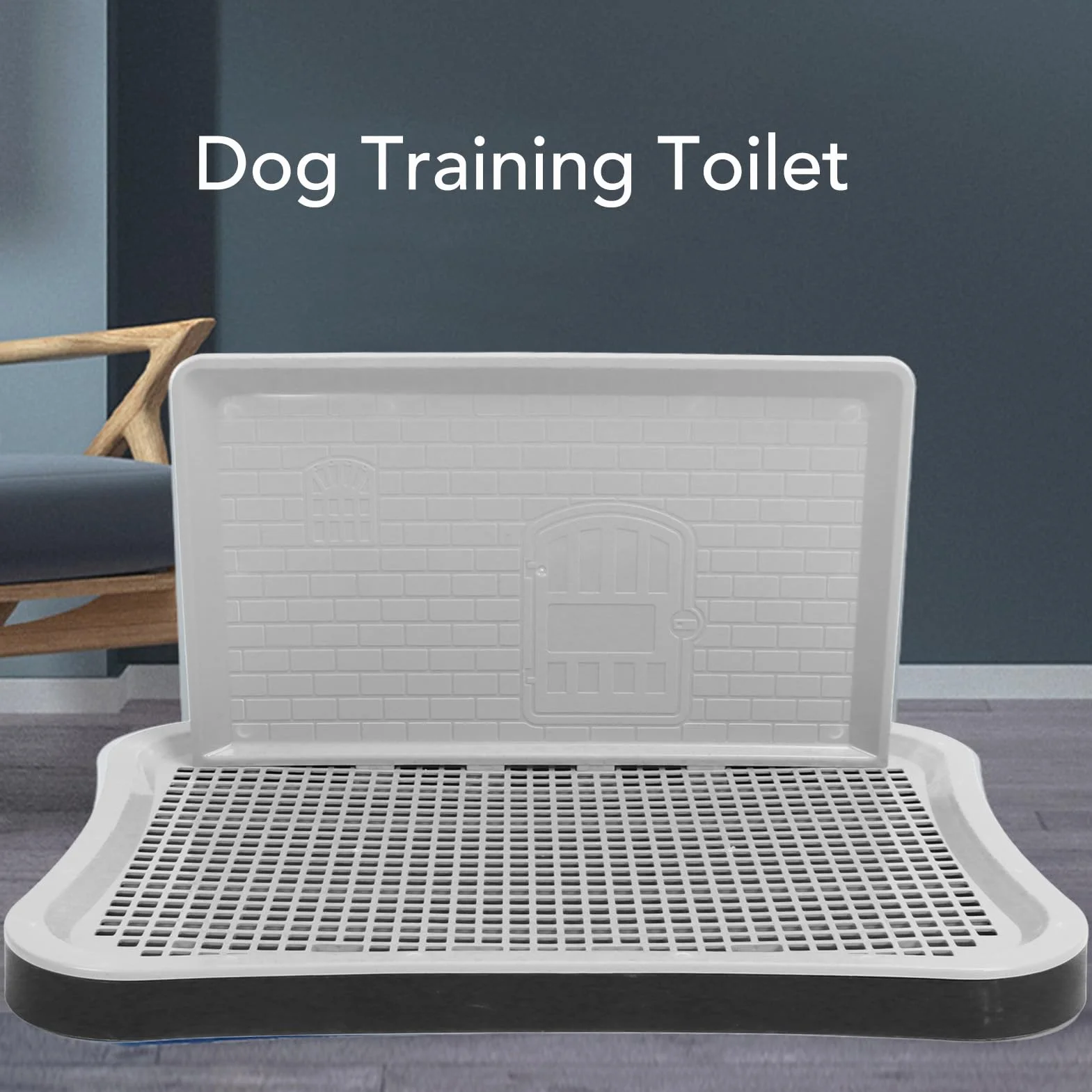 Toilette per Addestramento per Cani, Vassoio di Addestramento per Animali Domestici Rimovibile con Pannello a Parete, Tamponi di Addestramento (20,08 in)