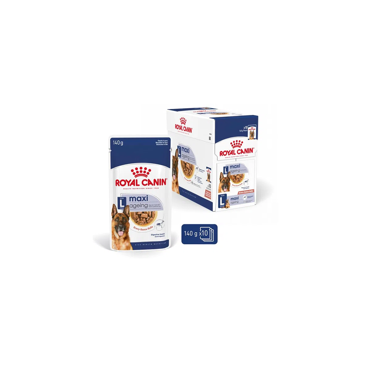 Royal Canin Maxi Ageing 8+ | Confezione Doppia | 2 x 10 x 140 g | Alimento completo per cani | Per cani grandi anziani e senior (26 a 44 kg) | A partire dai 5 anni