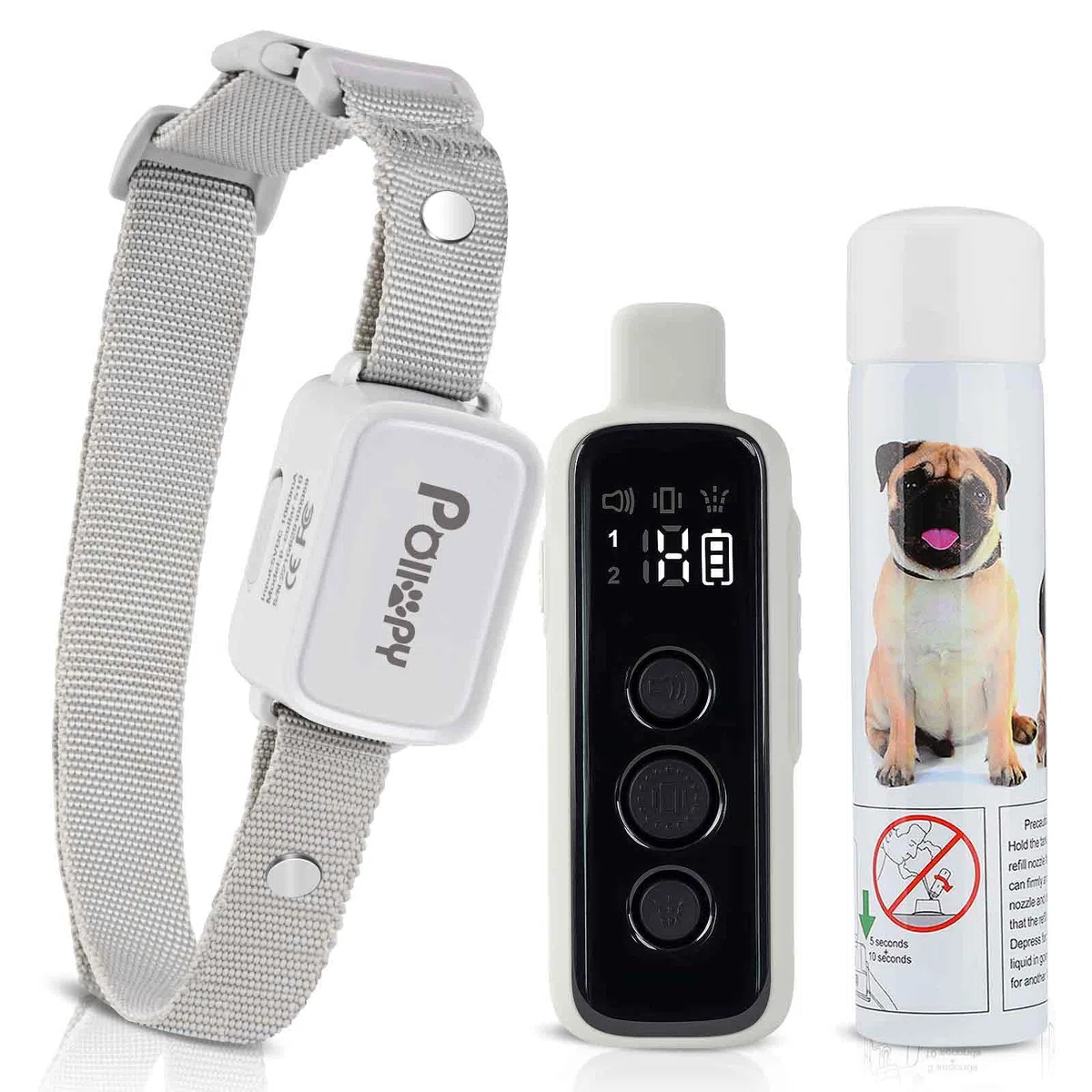 Collare di addestramento per cani alla citronella con telecomando, 3 modalità di utilizzo: spray/vibrazione/segnale acustico, collare antiabbaio spray umano e sicuro, ricaricabile portata 300M