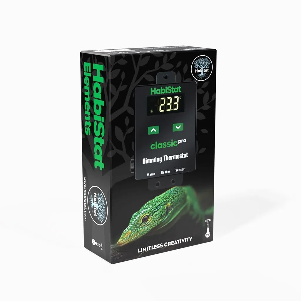 Habistat Classic Pro - Termostato dimmerabile per terrario, nero, 450 Watt, per terrario interno, termostato per rettili, regolatore di temperatura per animali domestici, serpenti, gechi, draghi