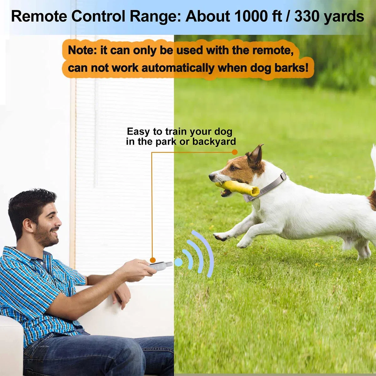 Collare di addestramento per cani alla citronella con telecomando, 3 modalità di utilizzo: spray/vibrazione/segnale acustico, collare antiabbaio spray umano e sicuro, ricaricabile portata 300M